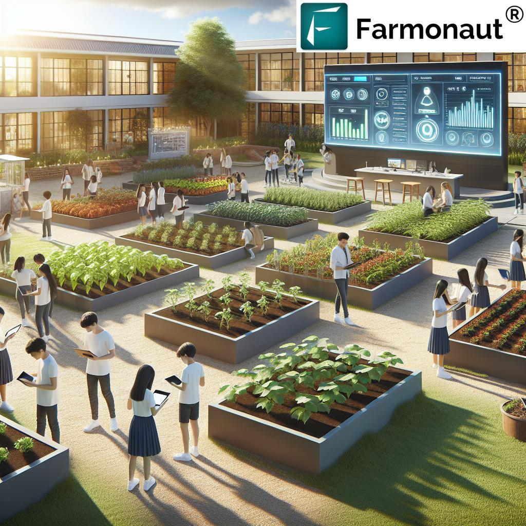 Students using Farmonaut's technology in Connecticut schools