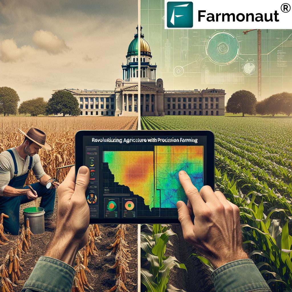 Precision agriculture equipment in an Illinois cornfield