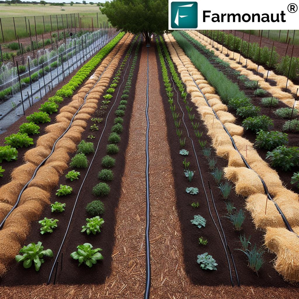 Healthy mulched garden in Oklahoma