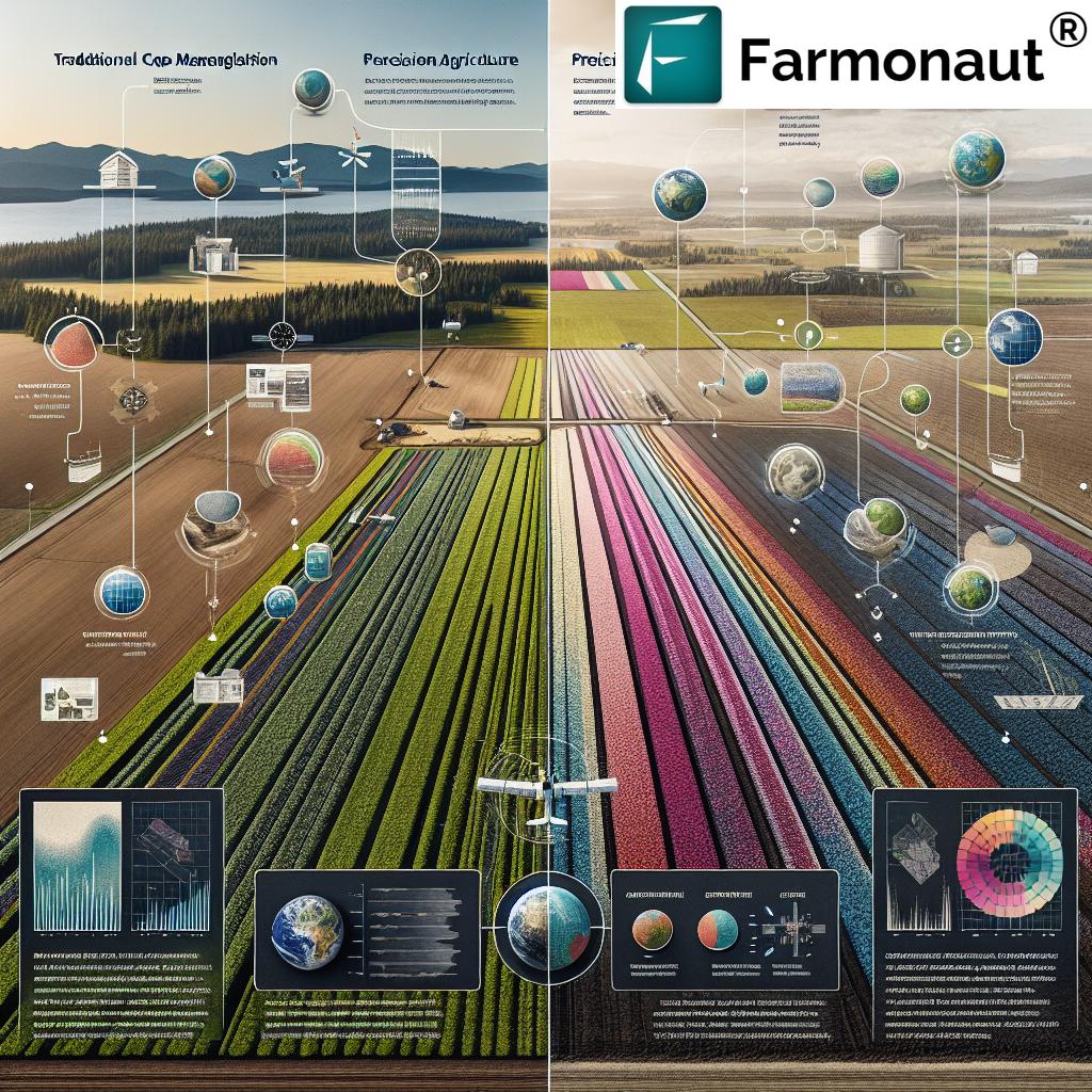 Farmer using Farmonaut's app in a British Columbia field