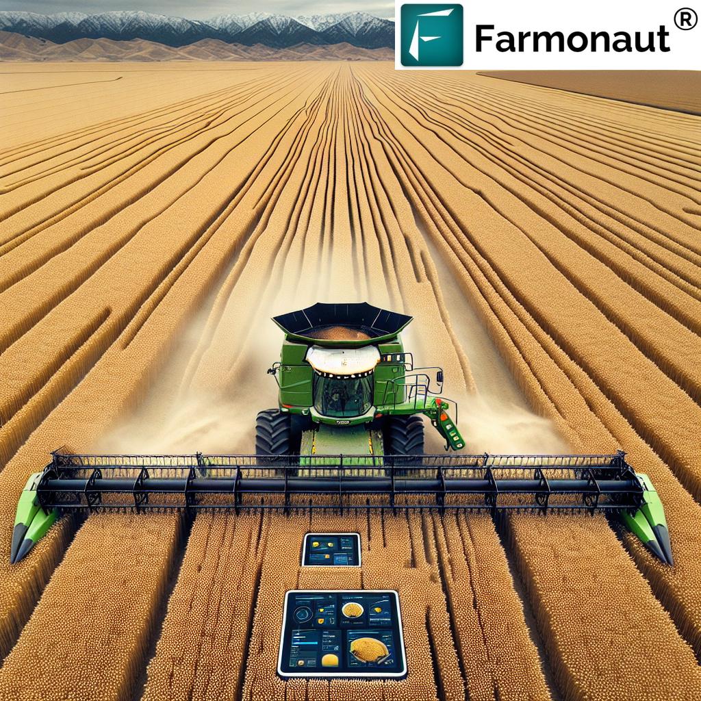 Farmer using a tablet to control agricultural drones