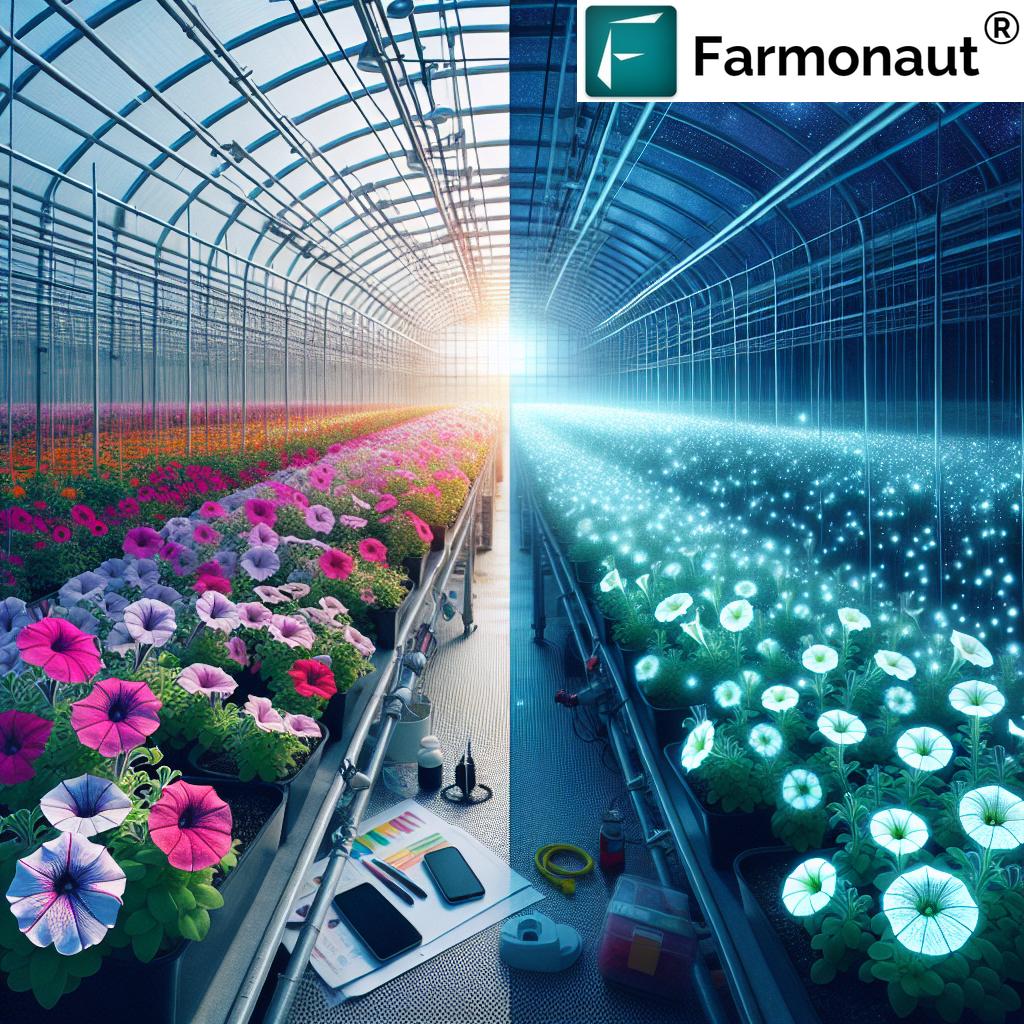 Firefly Petunias in a Greenhouse