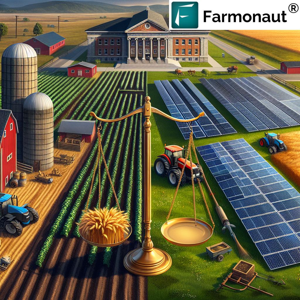 Farmland with solar panels