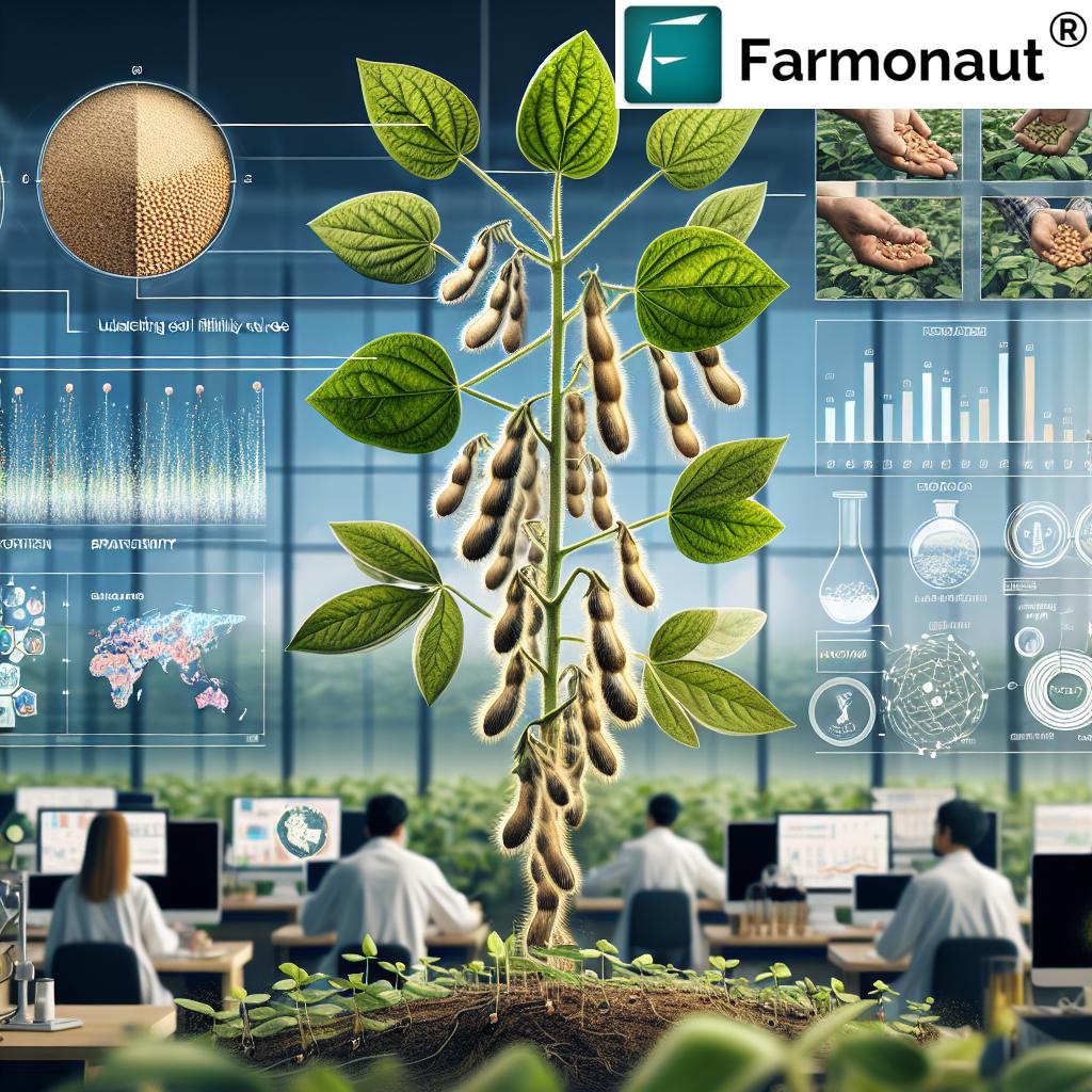 Soybean plants at different growth stages