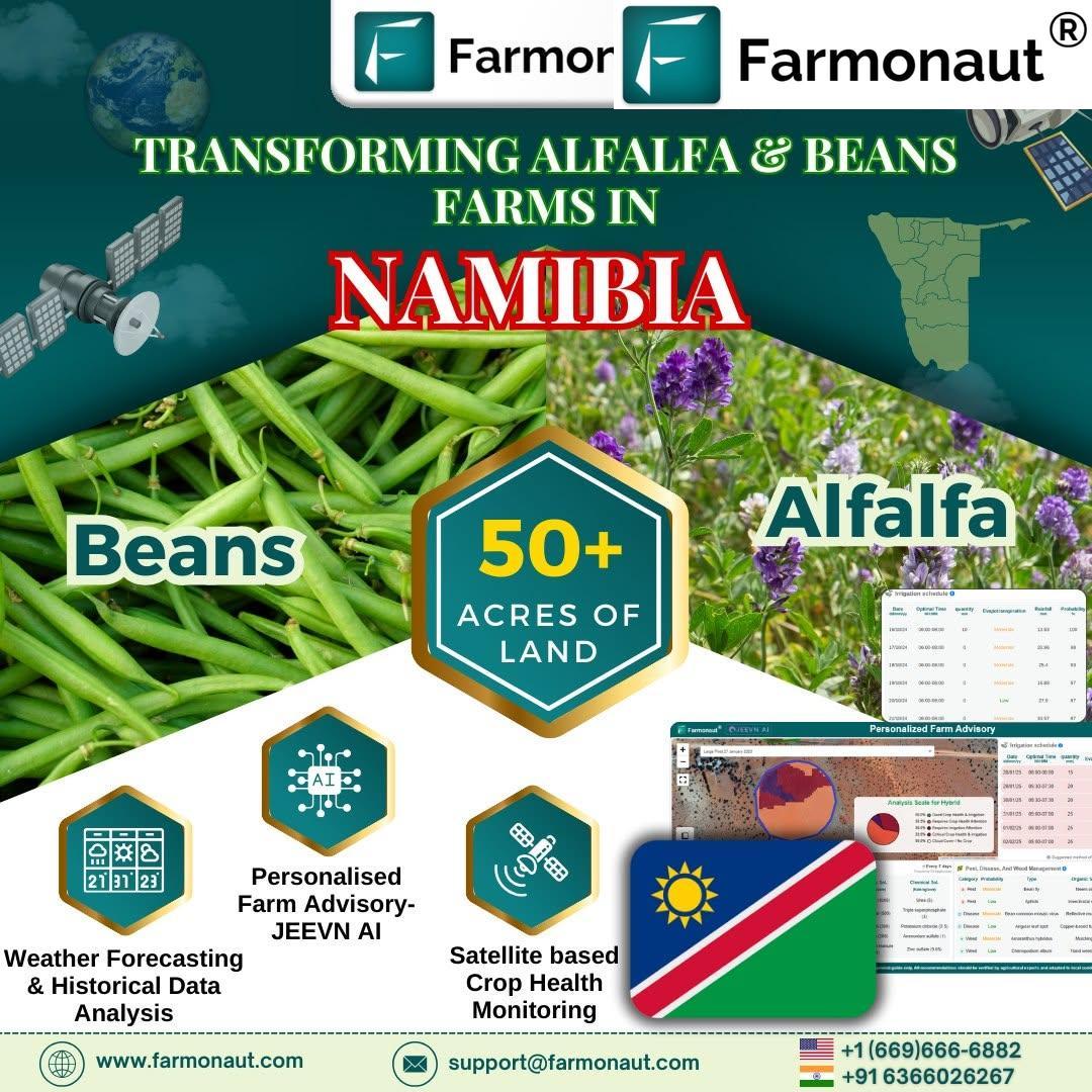 Namibian farmer using Farmonaut technology