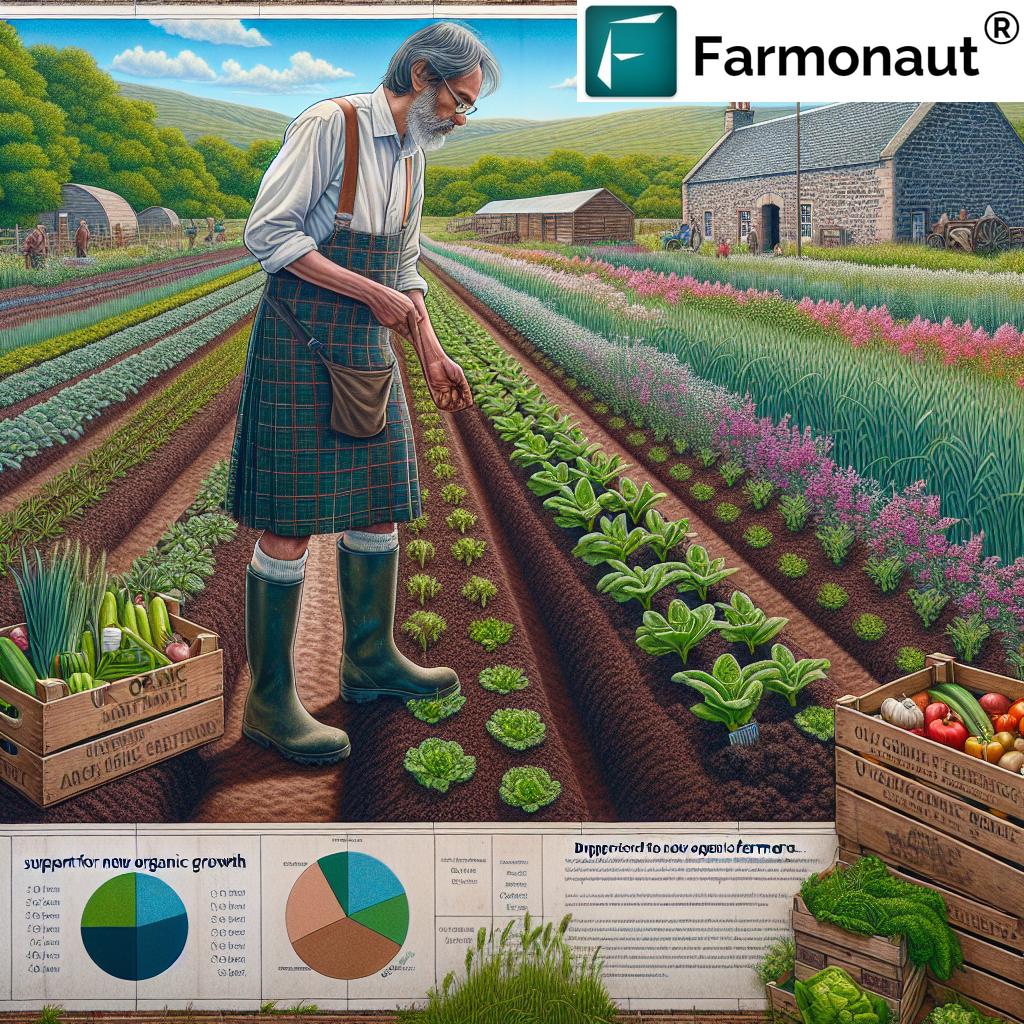 organic farmland growth in Scotland - government support for organic farming