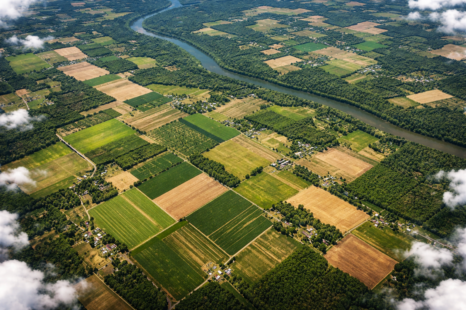 Satellite Imagery Of Agricultural Land From Orbit