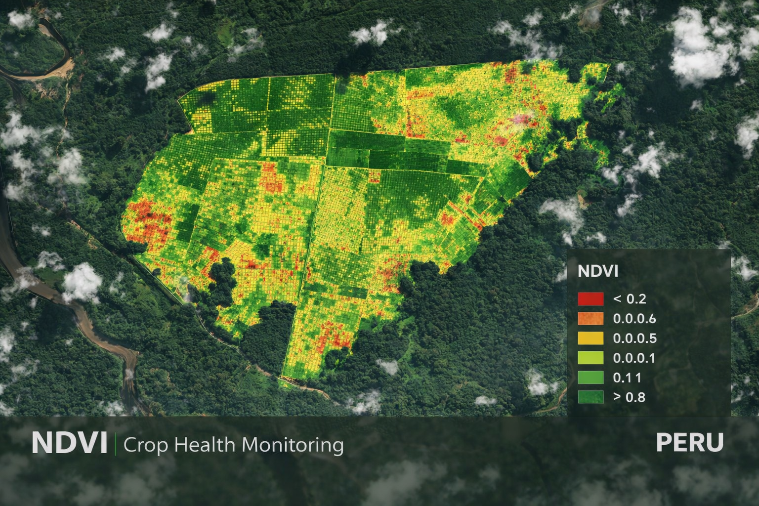 Ndvi Satellite Imagery Map Precision Agriculture Crop Health Monitoring Peru