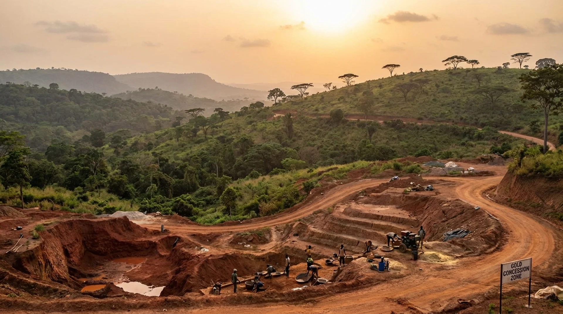 Ghana'S Mineral-Rich Landscape — Rolling Hills And Gold Deposit Zones