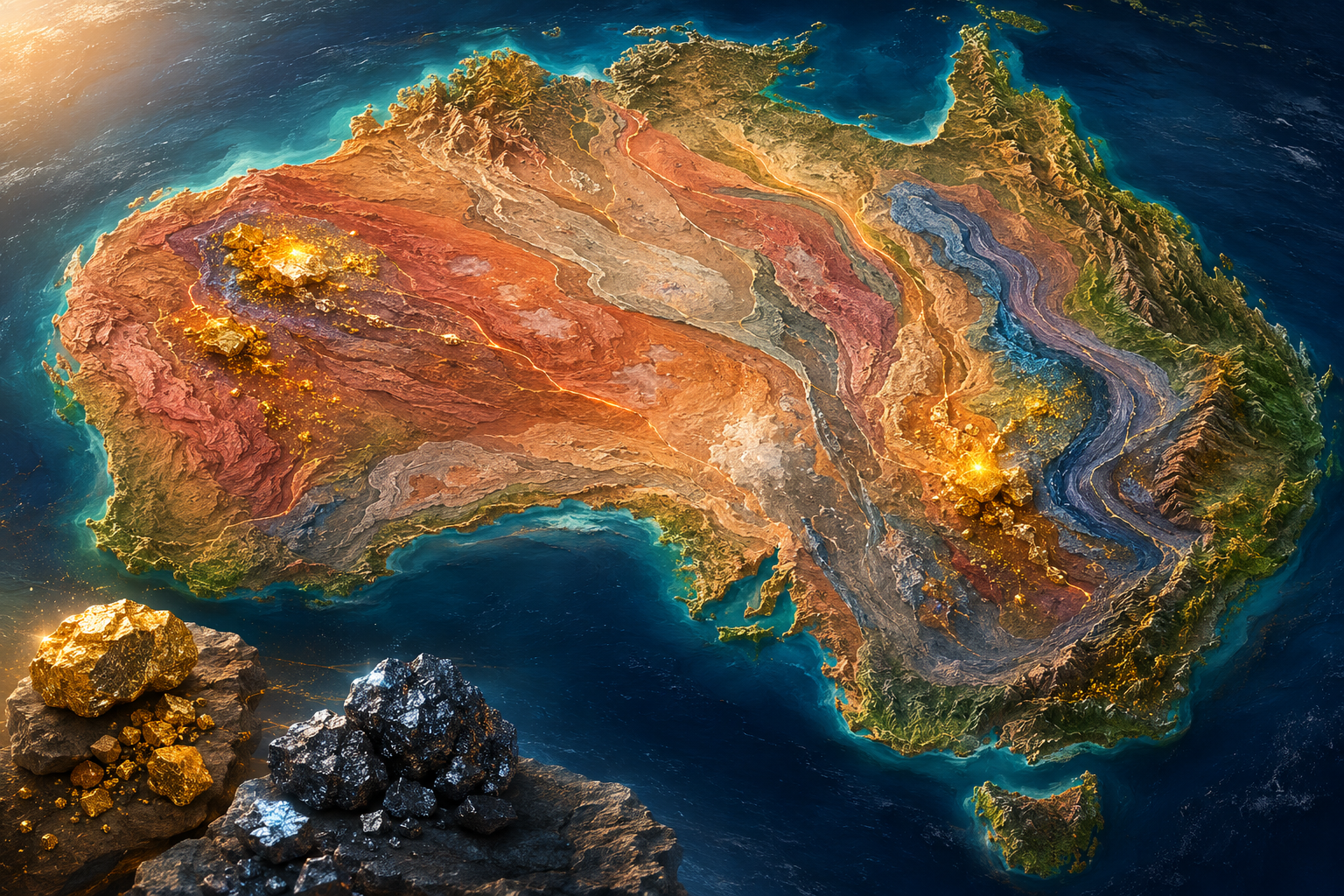 Australia Geological Terrain — Primary Mineralised Landscape For Gold, Manganese Exploration