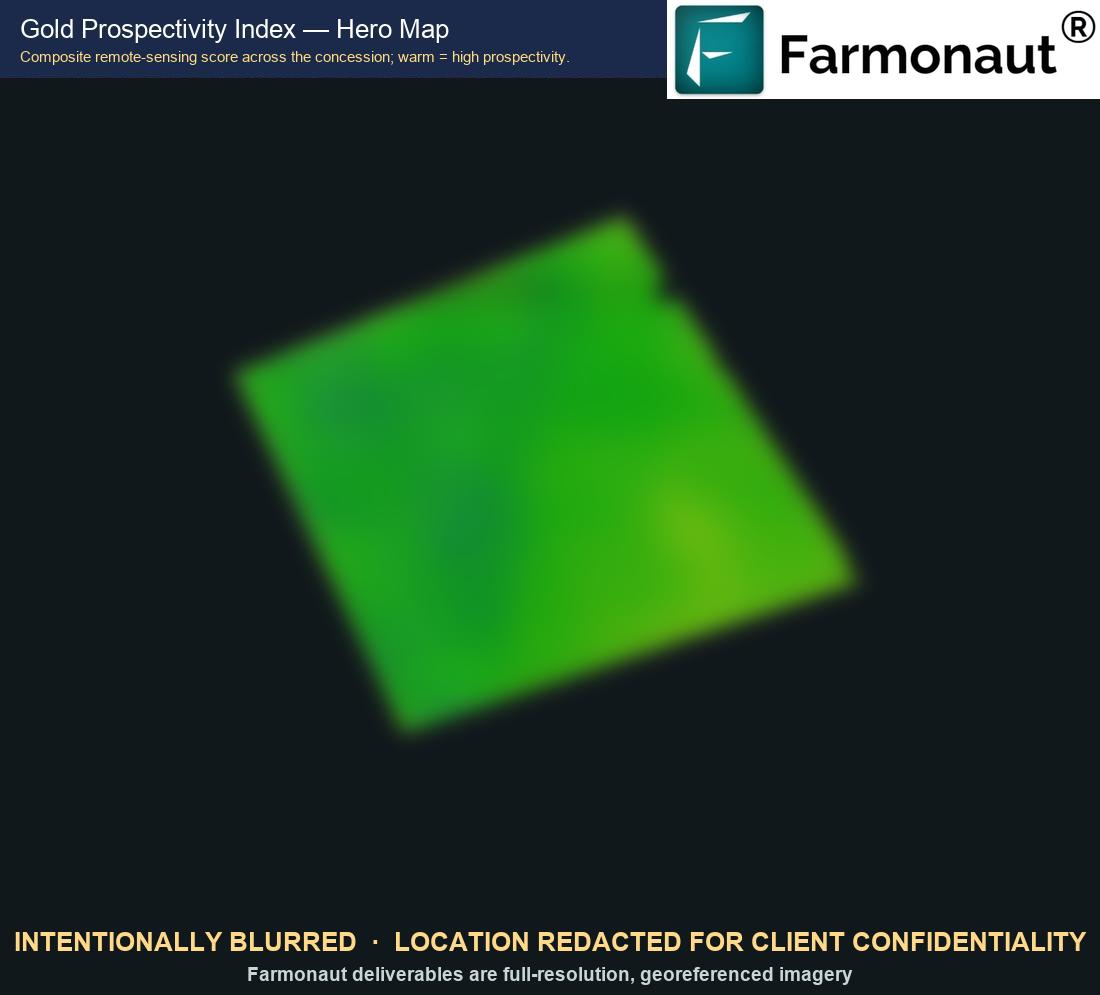Redacted Satellite Gold Exploration Prospectivity Index Surface From The Ethiopia Case Study, With Location Intentionally Removed