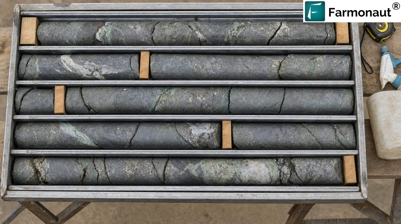 Drill Core Showing Copper Mineralisation Recovered From Satellite-Derived Targets In A Copper Cobalt Exploration Programme