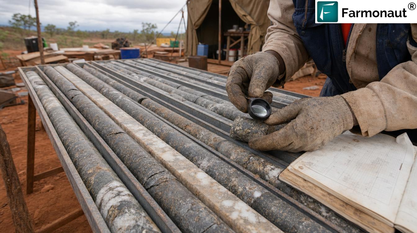 Drill Core Logging At A West African Gold Exploration Camp, Validating Satellite Gold Exploration Targets