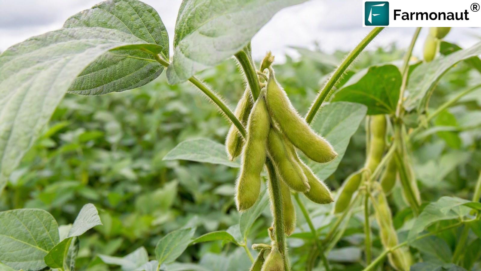 Soybean Plant With Plump Green Pods At Pod Development Stage