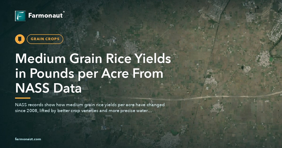 Medium Grain Rice Yields In Pounds Per Acre From Nass Data
