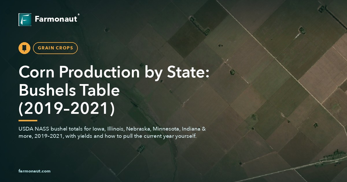 Corn Production By State: Bushels Table (2019–2021)