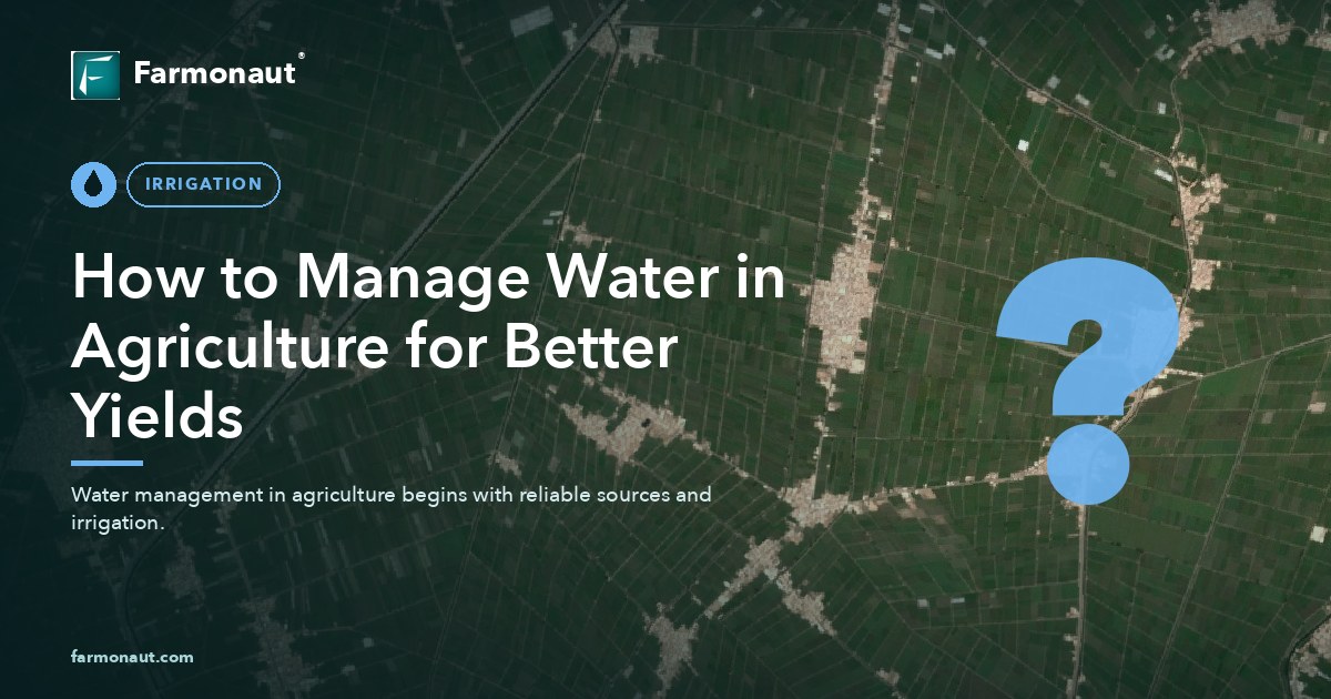 How To Manage Water In Agriculture For Better Yields