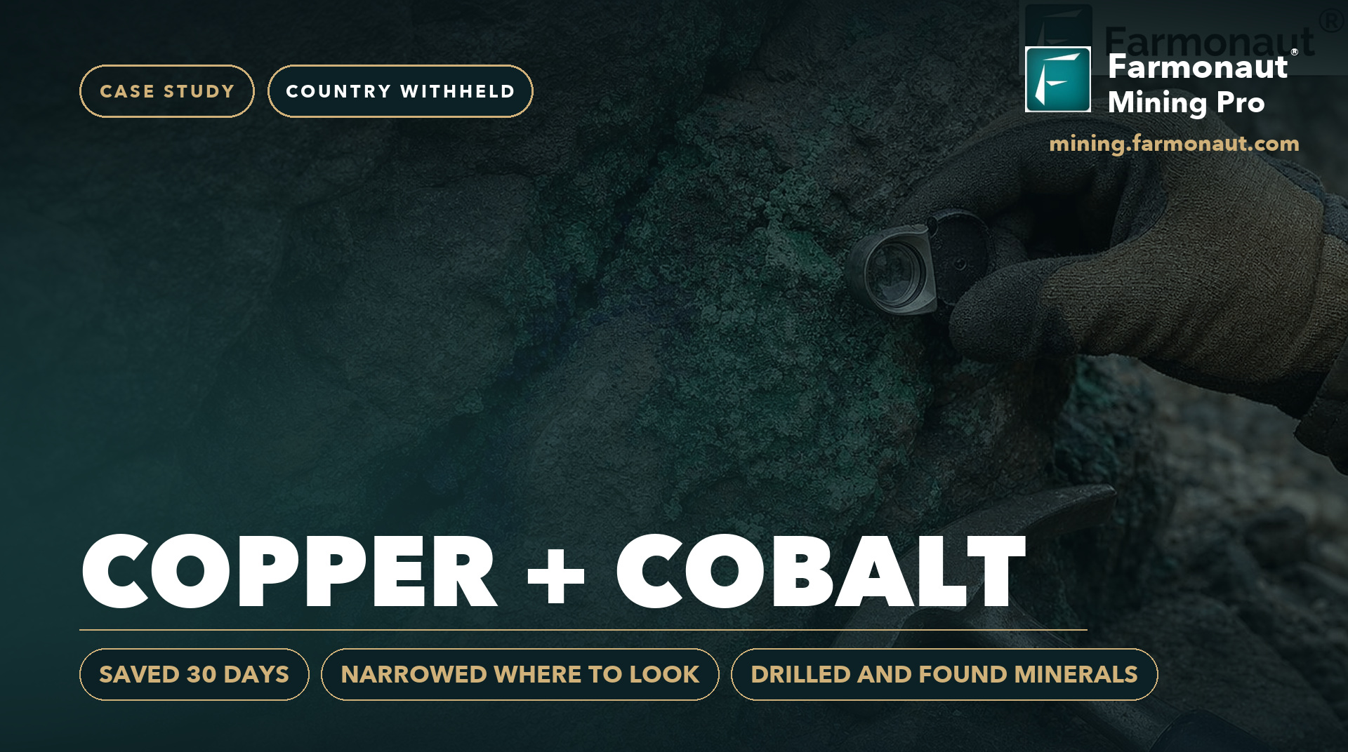 Copper + Cobalt Case Study Cover, Country Withheld - Saved 30 Days, Narrowed Where To Look, Drilled And Found Minerals