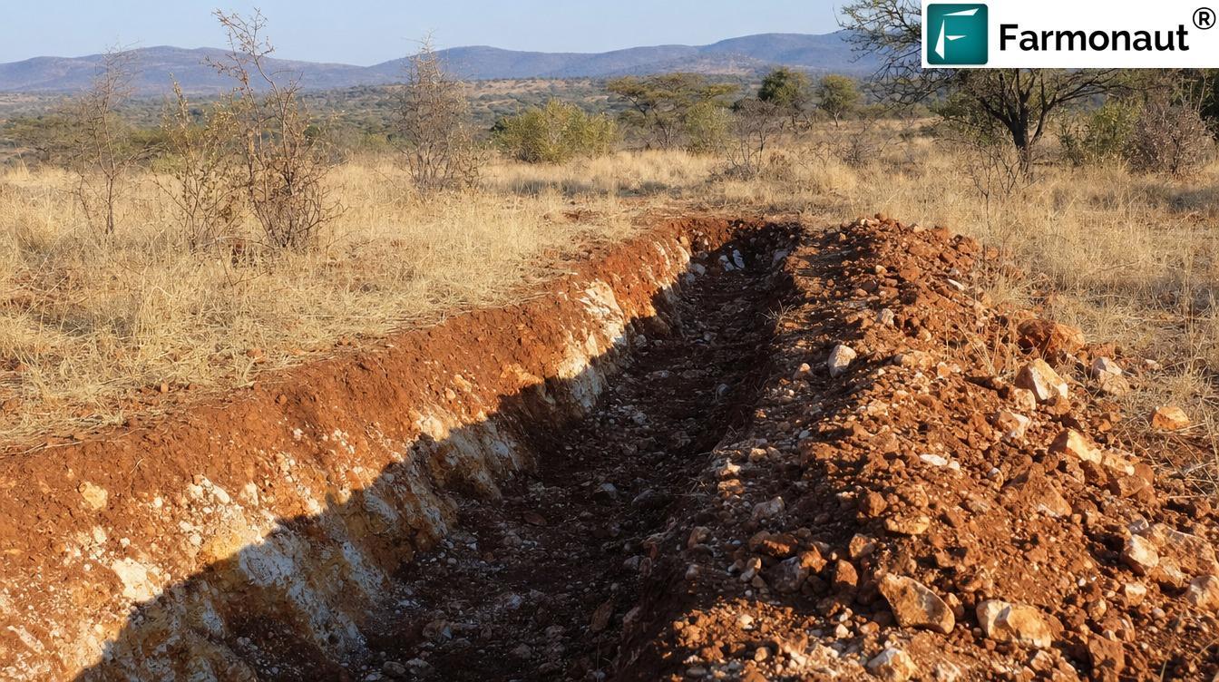 Shallow Exploration Trench Exposing Quartz Veining And Iron-Oxide Staining Ahead Of A Planned Drill Programme
