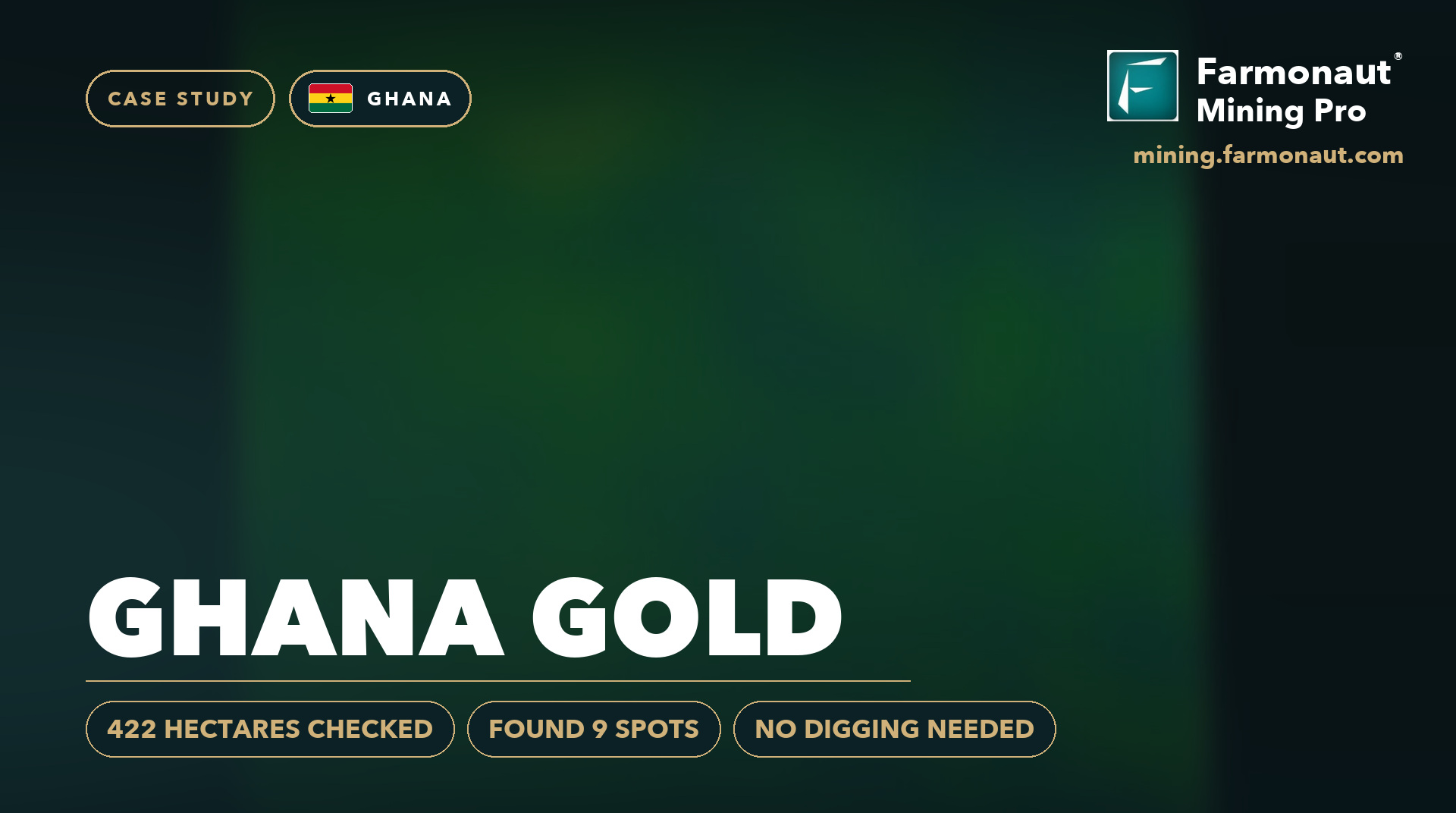 Ghana Gold Case Study Cover, Ghana - 422 Hectares Checked, Found 9 Spots, No Digging Needed