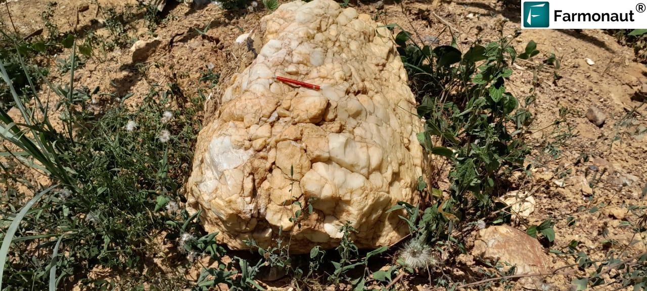 Massive Quartz Boulder With Marker For Scale, Primary Hard-Rock Gold Indicator