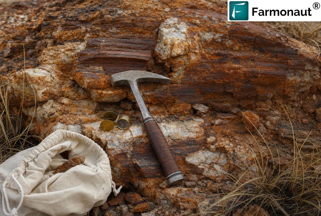 Weathered Banded Iron Formation And Quartz Vein Outcrop With Iron-Oxide Staining, The Alteration Signature Used In Satellite Gold Exploration South Africa Work
