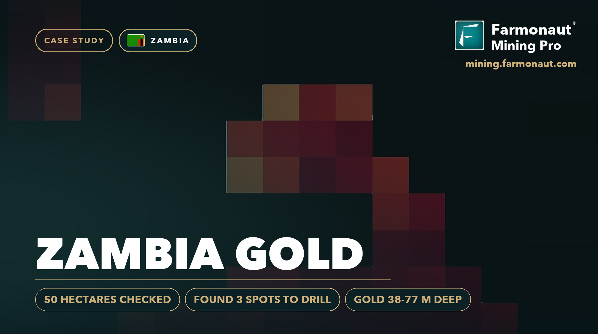 Zambia Gold Case Study Cover, Zambia - 50 Hectares Checked, Found 3 Spots To Drill, Gold 38-77 M Deep