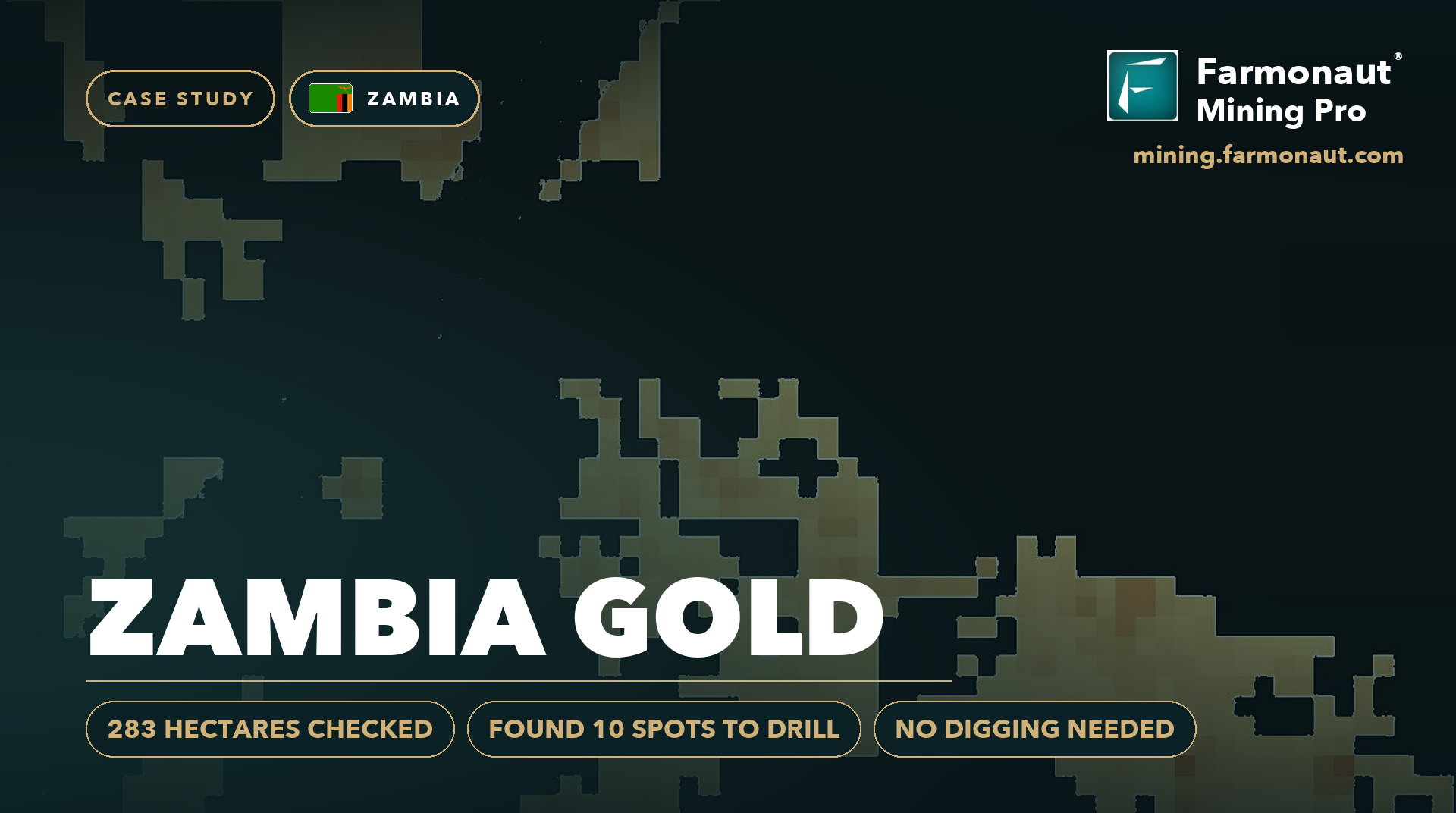 Zambia Gold Case Study Cover, Zambia - 283 Hectares Checked, Found 10 Spots To Drill, No Digging Needed
