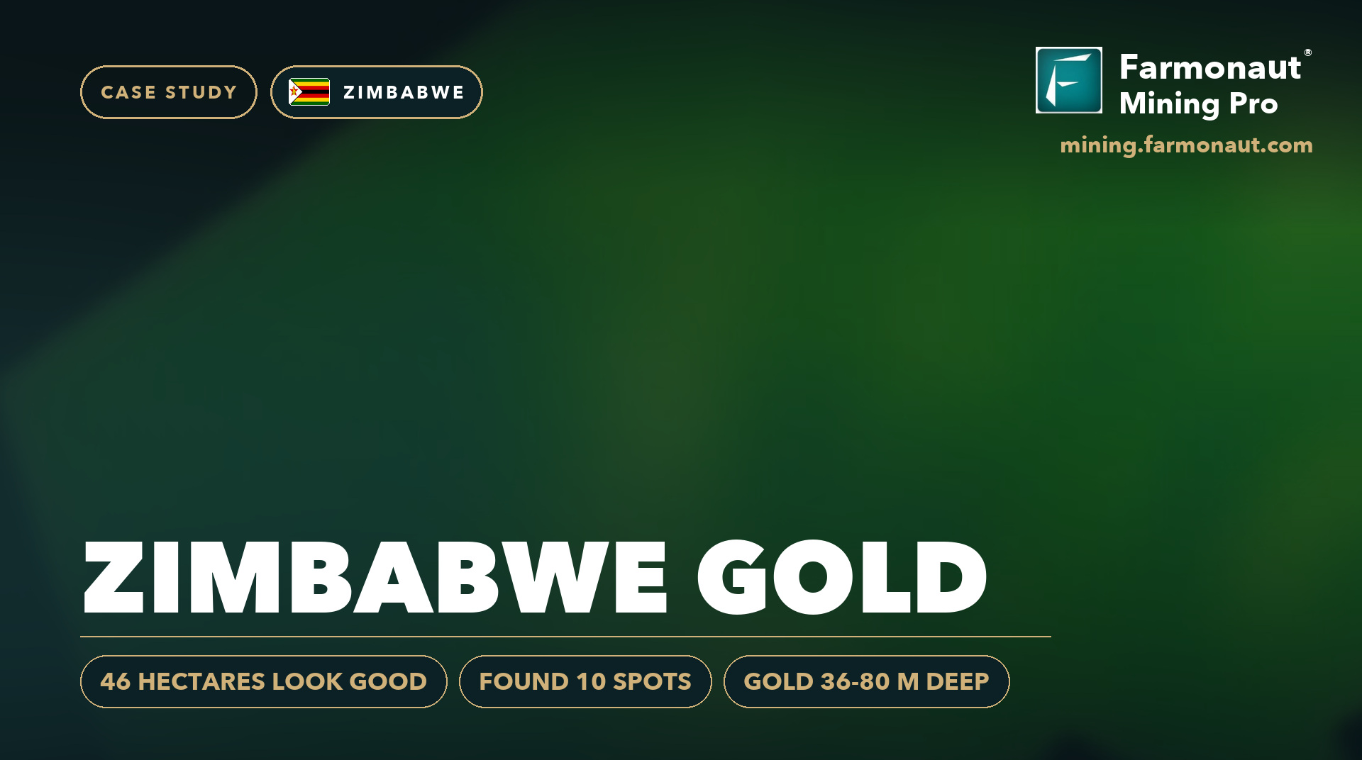 Zimbabwe Gold Case Study Cover, Zimbabwe - 46 Hectares Look Good, Found 10 Spots, Gold 36-80 M Deep