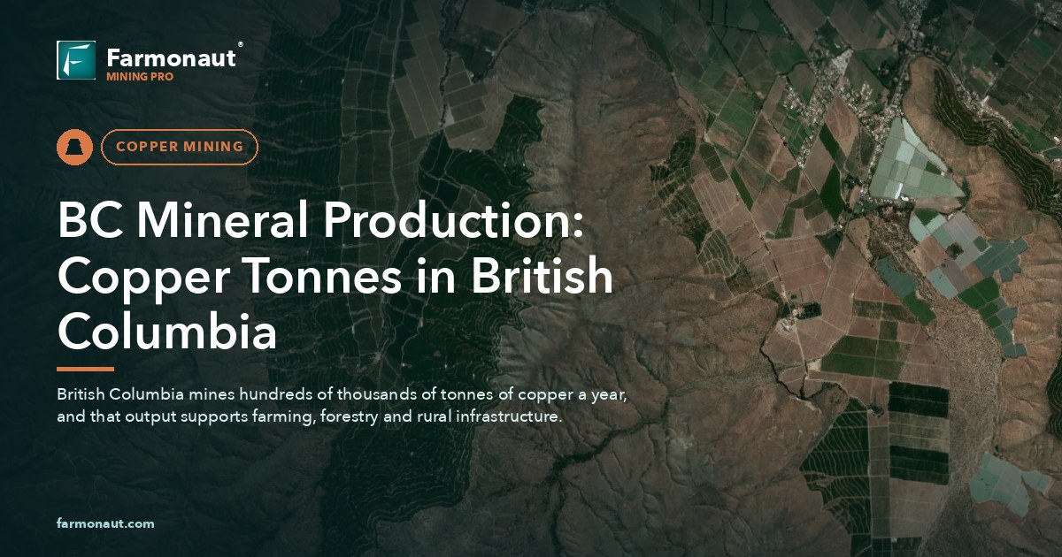 Bc Mineral Production: Copper Tonnes In British Columbia