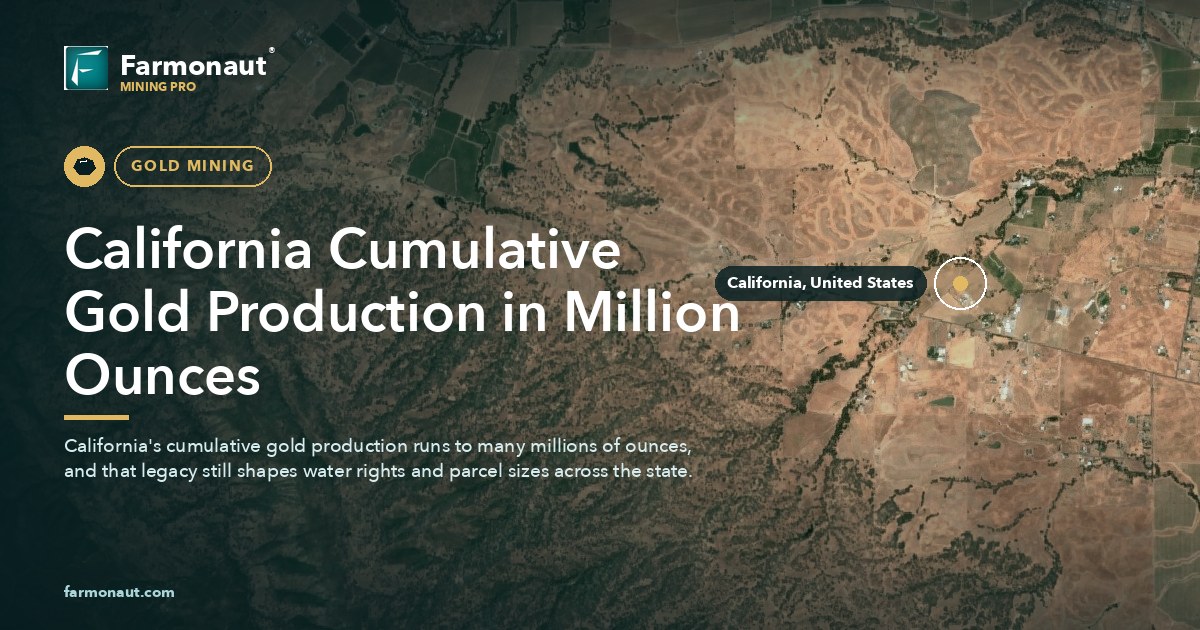 California Cumulative Gold Production In Million Ounces