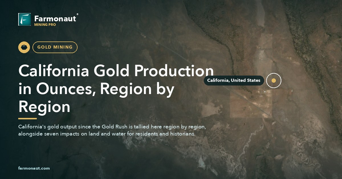 California Gold Production In Ounces, Region By Region