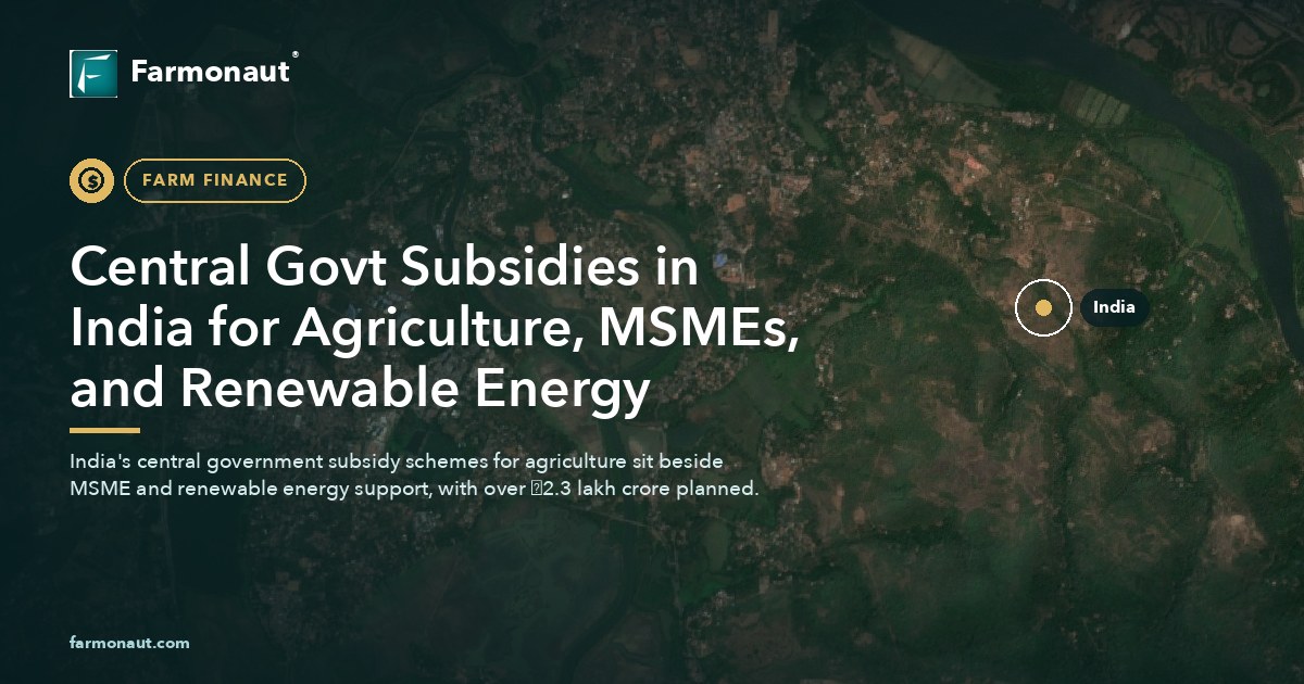 Central Govt Subsidies In India For Agriculture, Msmes, And Renewable Energy