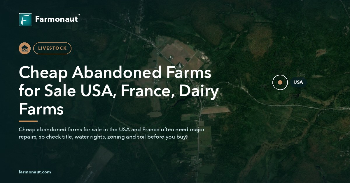 Cheap Abandoned Farms For Sale Usa, France, Dairy Farms