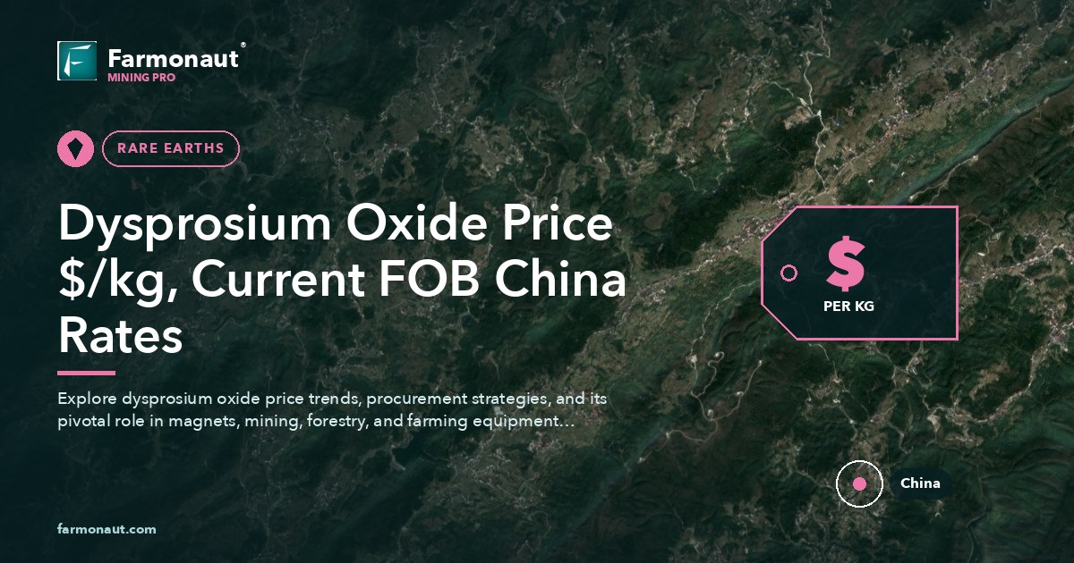 Dysprosium Oxide Price $/Kg, Current Fob China Rates