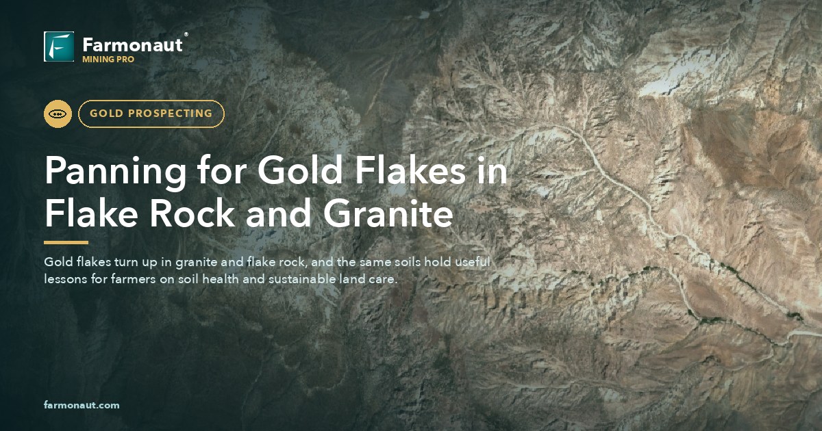 Panning For Gold Flakes In Flake Rock And Granite