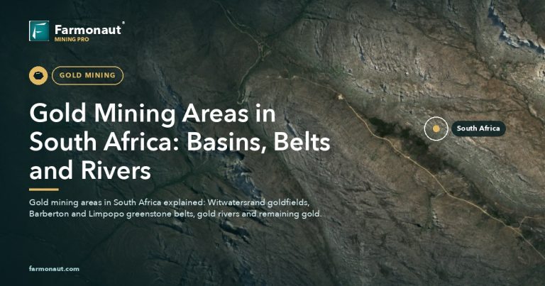 Gold Mining Areas In South Africa Witwatersrand Greenstone Rivers Farmonaut 3