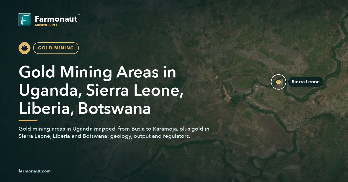 Gold Mining Areas In Uganda, Sierra Leone, Liberia, Botswana