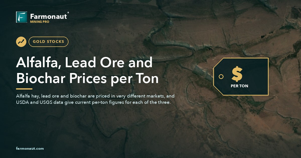 Alfalfa, Lead Ore And Biochar Prices Per Ton