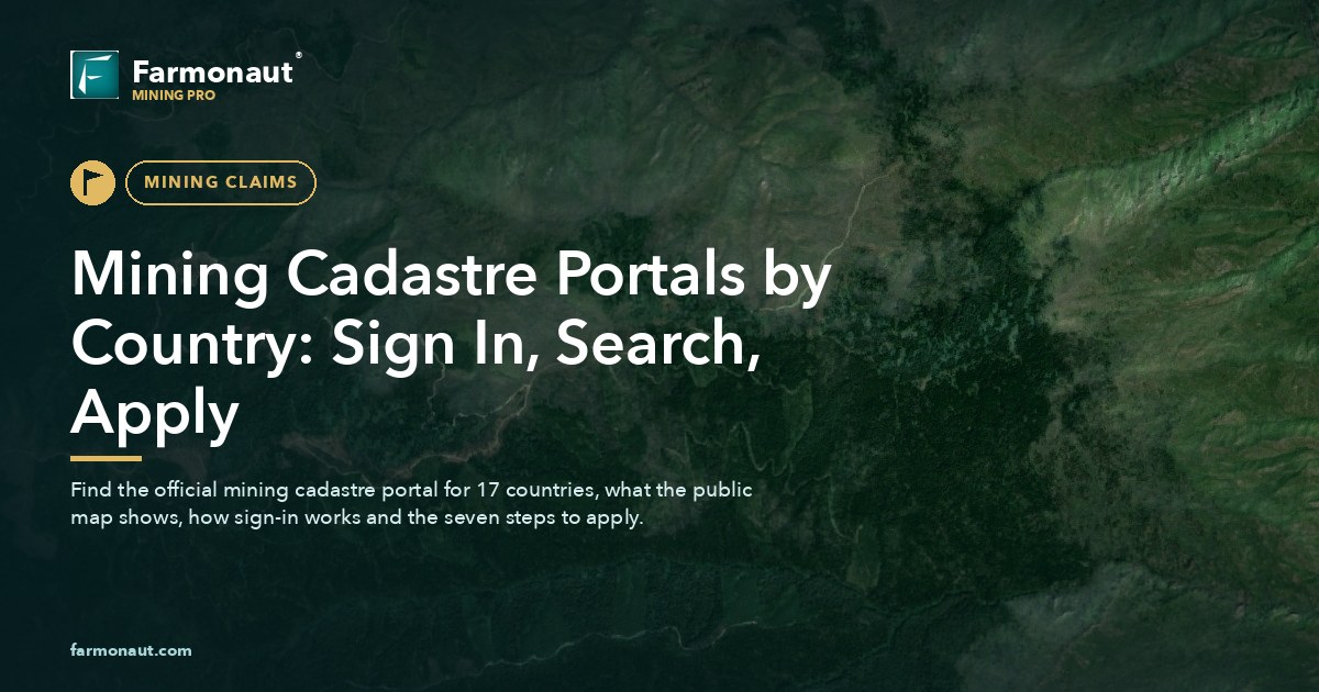 Mining Cadastre Portals By Country: Sign In, Search, Apply