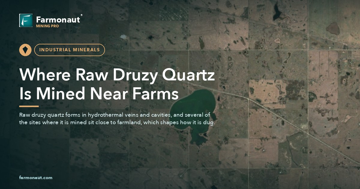 Where Raw Druzy Quartz Is Mined Near Farms