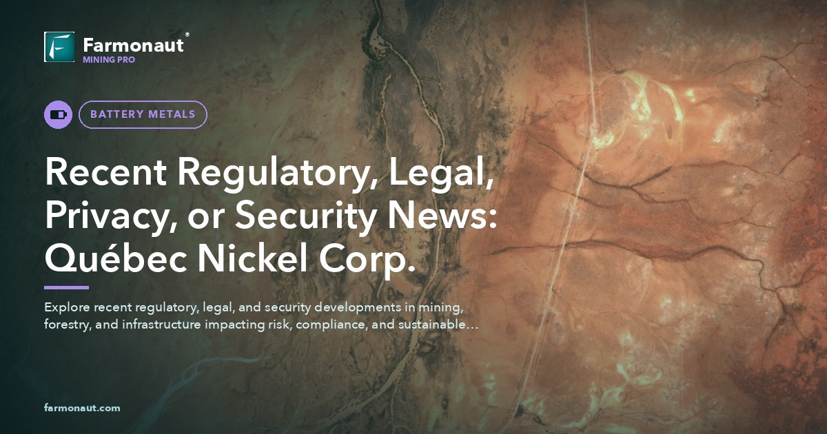 Recent Regulatory, Legal, Privacy, Or Security News: Québec Nickel Corp.