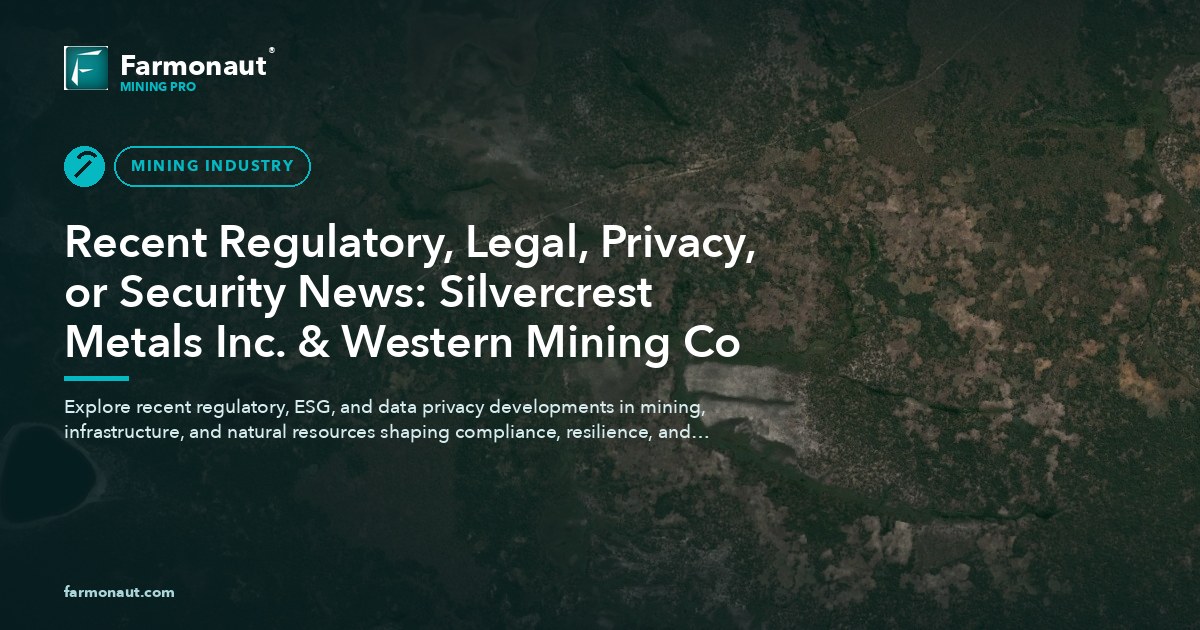 Recent Regulatory, Legal, Privacy, Or Security News: Silvercrest Metals Inc. &Amp; Western Mining Co