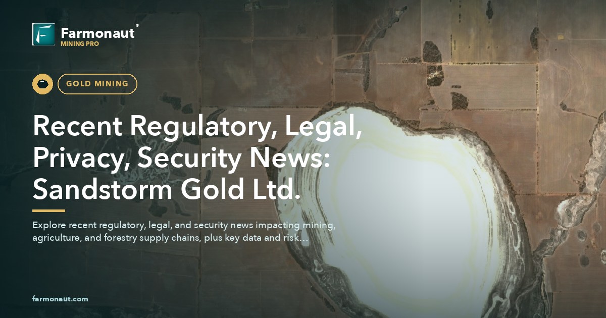Recent Regulatory, Legal, Privacy, Security News: Sandstorm Gold Ltd.