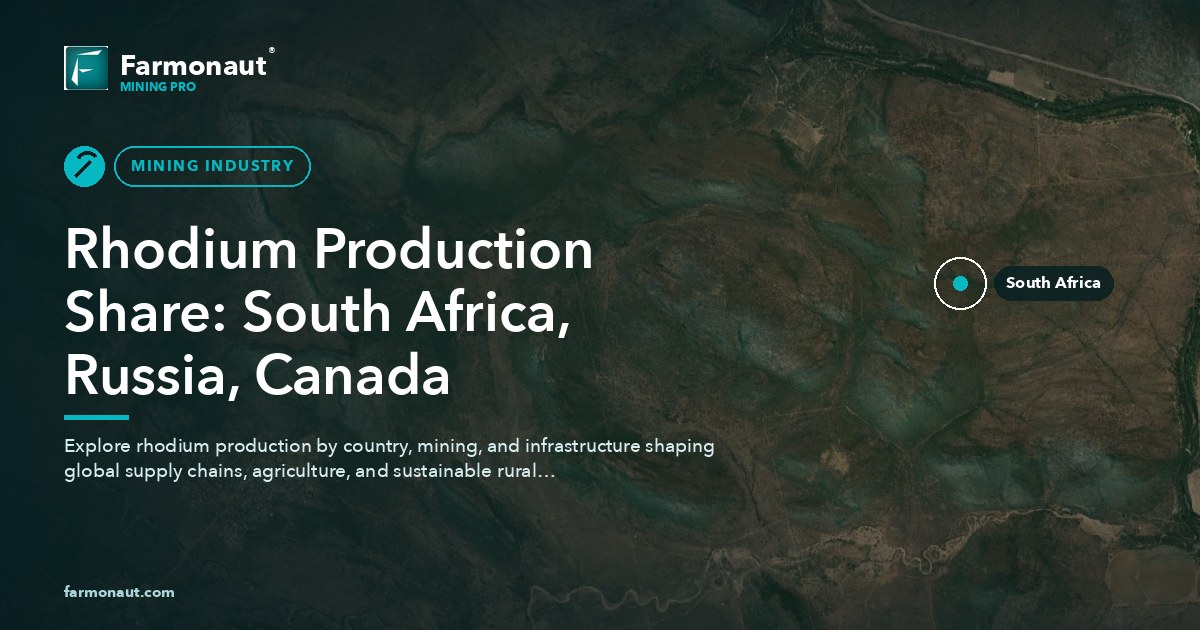 Rhodium Production Share: South Africa, Russia, Canada