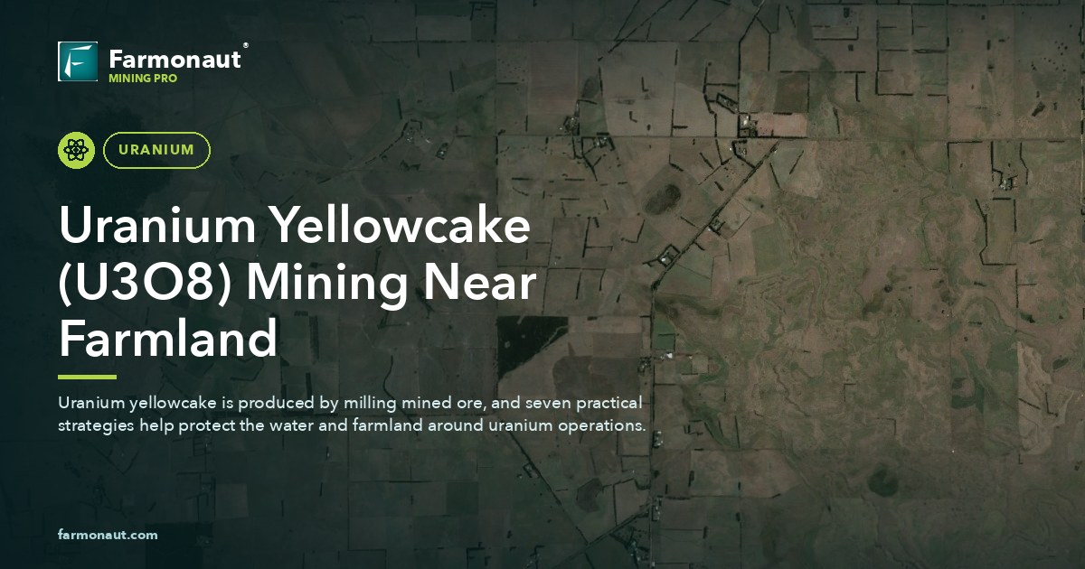 Uranium Yellowcake (U3O8) Mining Near Farmland