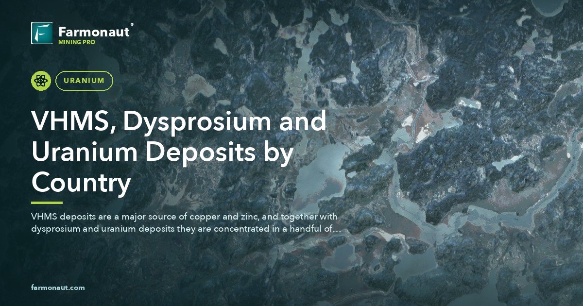 Vhms, Dysprosium And Uranium Deposits By Country
