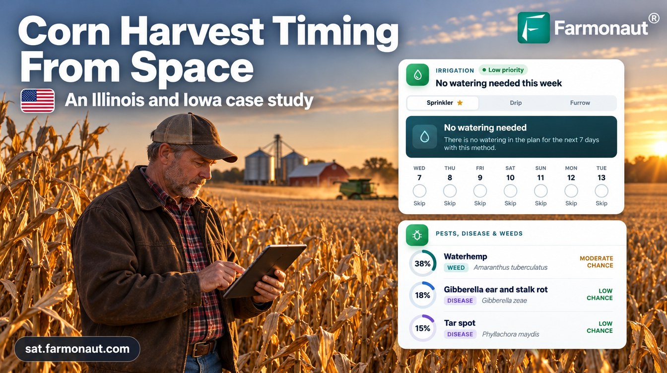 Corn Harvest Timing From Satellite: An Illinois Case Study 1 Corn Harvest Timing From Satellite Data: An Illinois And Iowa Corn Case Study With Irrigation And Pest-Risk Advisory Cards