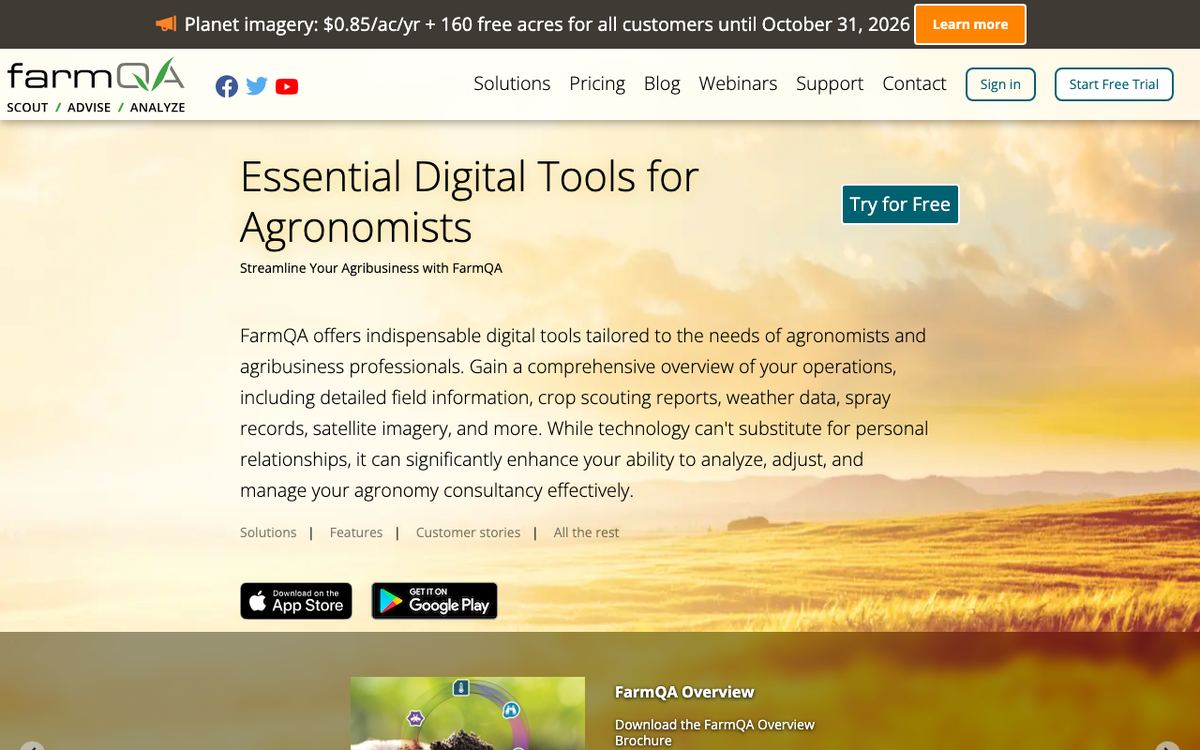 Farmqa Website For Agronomist Scouting Tools