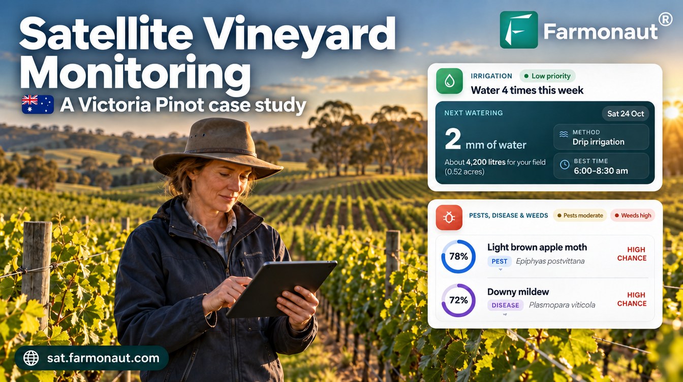 Satellite Vineyard Monitoring: A Victoria Pinot Case Study 1 Satellite Vineyard Monitoring: A Victoria, Australia Pinot Noir Case Study, With Irrigation And Pest-Risk Advisory Cards